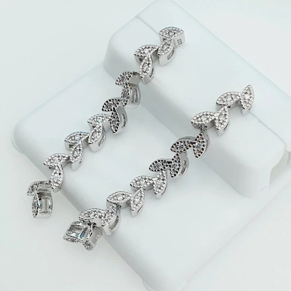 "925 Sterling Silver Cubic Zirconia Earrings, UU1P6A6120 - Picture 7 of 8